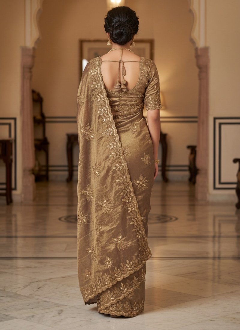 Ktd 2068 Fandy Chiffon With Emberodery Work Saree